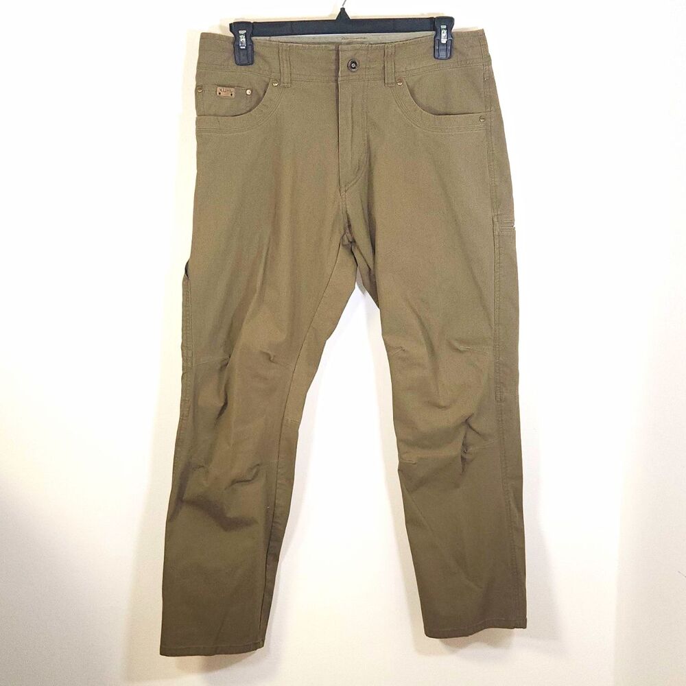 KÜHL Men's Brown Revolvr Casual Pants 34 Regular Fit Straight Stretch 5-Pocket